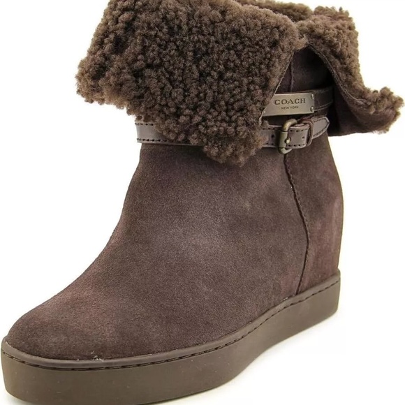 COACH Woman's Norell Suede Mid Calf Boot - Picture 1 of 8